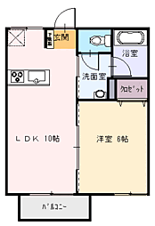 ヴァンヴェール 1LDKの間取図画像