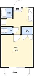 フォレスト・ワン 1Kの間取図画像