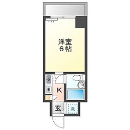 朝日プラザ呉センターコア 1Kの間取図画像