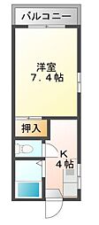 セフィラ瀬戸見 1Kの間取図画像