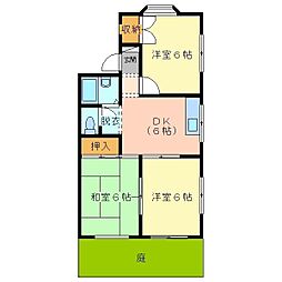 隅岡ハイツ 3DKの間取図画像