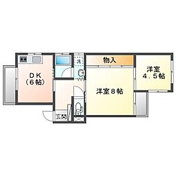 晴海ハイツ 2DKの間取図画像