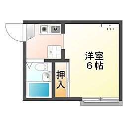 藤田ハイツ 1Kの間取図画像