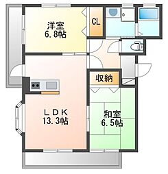 ヴィラ・グランセ 2LDKの間取図画像