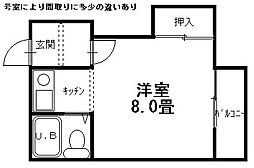 すみれ 1Kの間取図画像