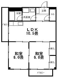 ますはらビル 2LDKの間取図画像