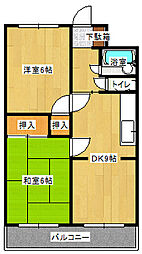 メゾン南本庄 2DKの間取図画像