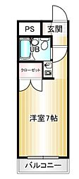 メゾンT 1Kの間取図画像