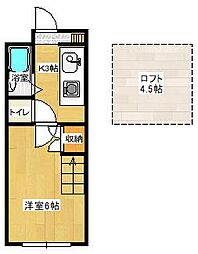 ヴィレッヂわたかべ 1Kの間取図画像