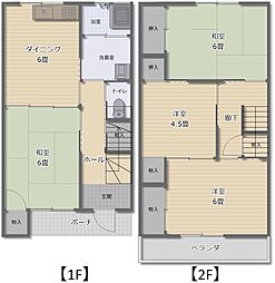 コーポいしい 4DKの間取図画像