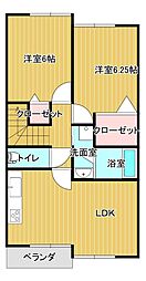 シェモアB 2LDKの間取図画像