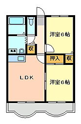 アヴァンツアーレIII 102 1階2LDKの間取り