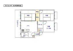 フジコーポ 3DKの間取図画像
