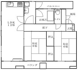 サンビラ青木 2LDKの間取図画像