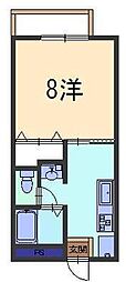 メゾンラファイエット 1Kの間取図画像
