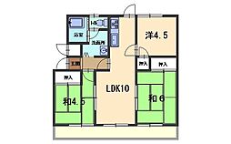 広尾ガーデンハイツ 3LDKの間取図画像