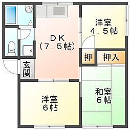 やまぐちハイツ 101 1階3DKの間取り