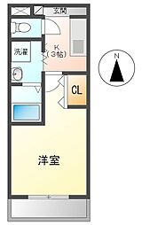 ノースパーク 1Kの間取図画像
