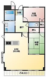 セラフィクビル 2LDKの間取図画像