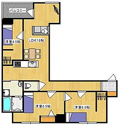 オーシャン12　タワーレジデンス 402 4階3LDKの間取り
