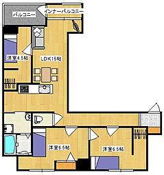 オーシャン12　タワーレジデンス 602 6階3LDKの間取り