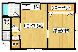 Ocean11ビル 1LDKの間取図画像