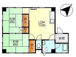 ハイツナイトウ 2LDKの間取図画像