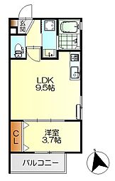 レジデンシャル広(仮称) 1LDKの間取図画像
