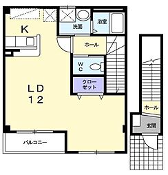 グランツ広 1Kの間取図画像