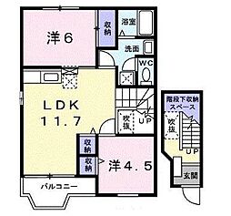 クレストール21 2LDKの間取図画像