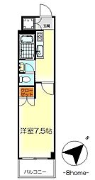 ライジング・スクエア 1Kの間取図画像