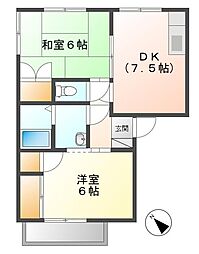 サンシャインT 2DKの間取図画像