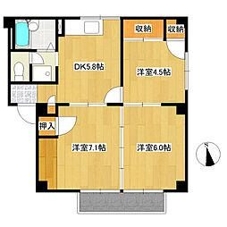 I・タウン 3DKの間取図画像