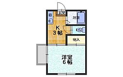 メゾン・シエモアB 1Kの間取図画像