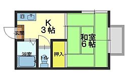 メゾン・シエモアB 1Kの間取図画像