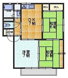 ベルコートA 3DKの間取図画像