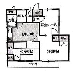 ハイツサンシャイン 3DKの間取図画像