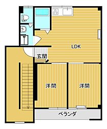 辰巳館 2LDKの間取図画像