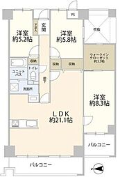 ベイサイドパレス宇品 3LDKの間取図画像