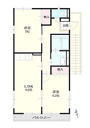 グレース三坂地 2LDKの間取図画像