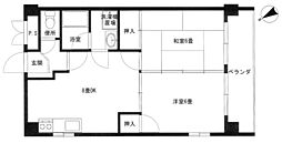 シャトー和庄マンション 2DKの間取図画像