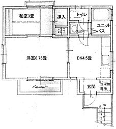 ヴェルドミール 2Kの間取図画像