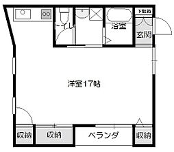 第3Kビル ワンルームの間取図画像