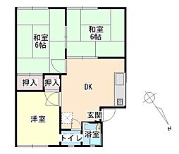 オレンジコーポB 3DKの間取図画像