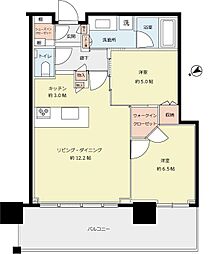 JR山陽本線 広島駅 徒歩4分の賃貸マンション 19階2LDKの間取り