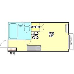 サンハイツ天水 ワンルームの間取図画像