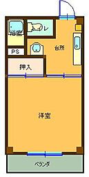 アルカディア1 1Kの間取図画像