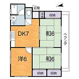 三入Fビル 3DKの間取図画像