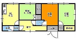マツバラアパート 3DKの間取図画像