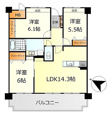 全居室フローリ...